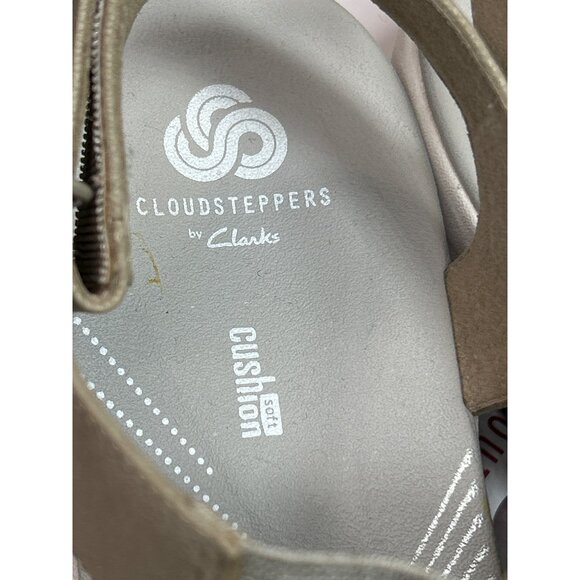Clarks Cloudsteppers Womens Sandals 9.5W Sand Elastic Straps - Picture 4 of 9
